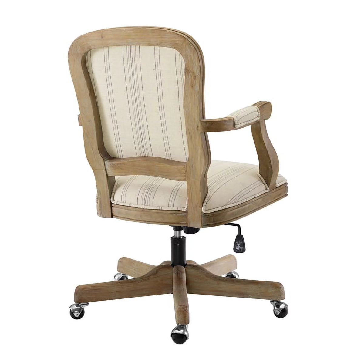 Beige Stripe Upholstered Office Chair with Wheels Q512