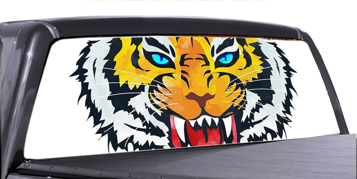 Truck Back Window Tint Decal, Perforated Wrap Sticker, 53x14 Inch Pack of 2 D83031