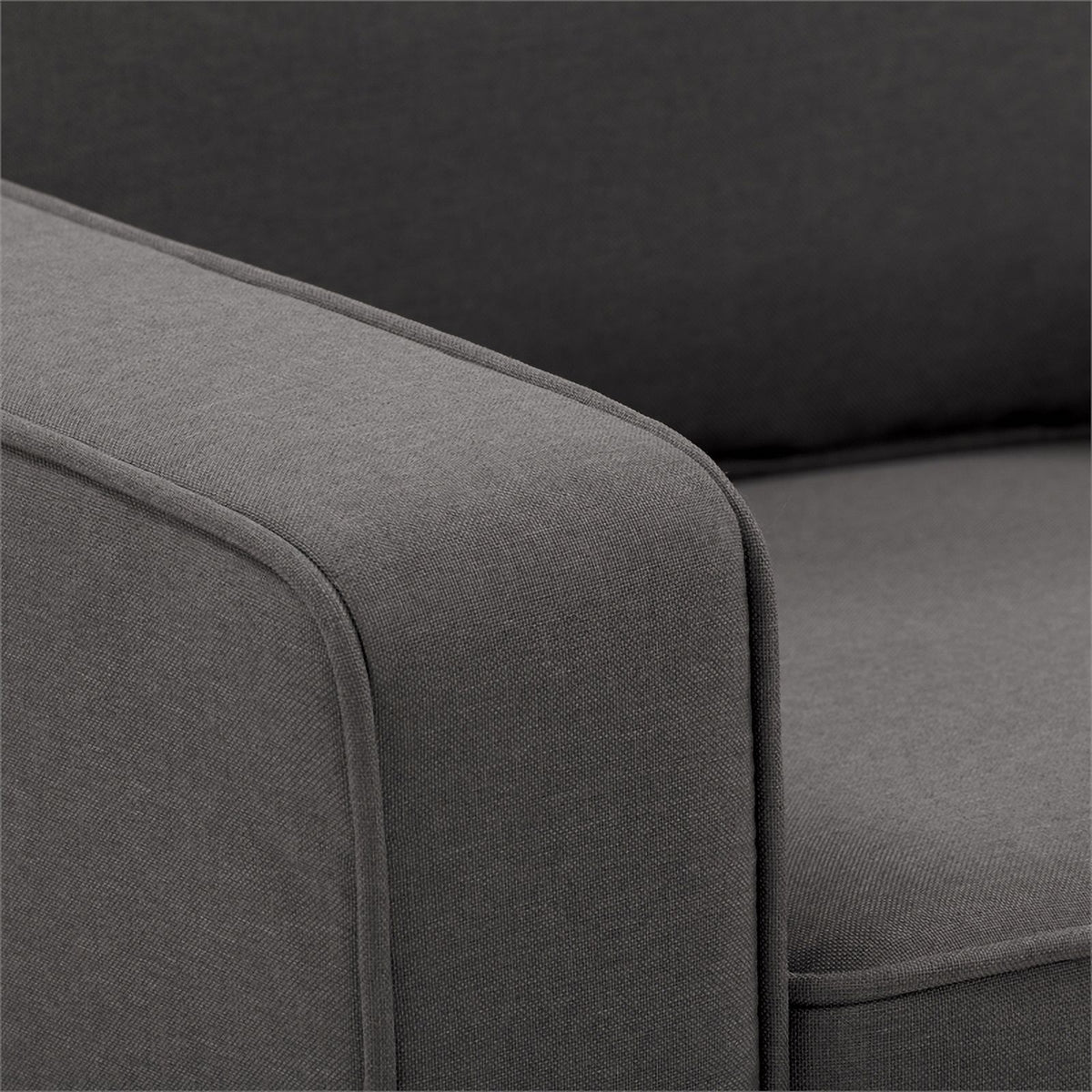 Gray Linen-Like Fabric Upholstered 2 Seater Loveseat Sofa L78331