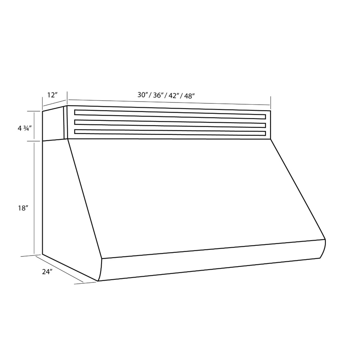 48 in. Recirculating Under Cabinet Range Hood in Stainless Steel O343
