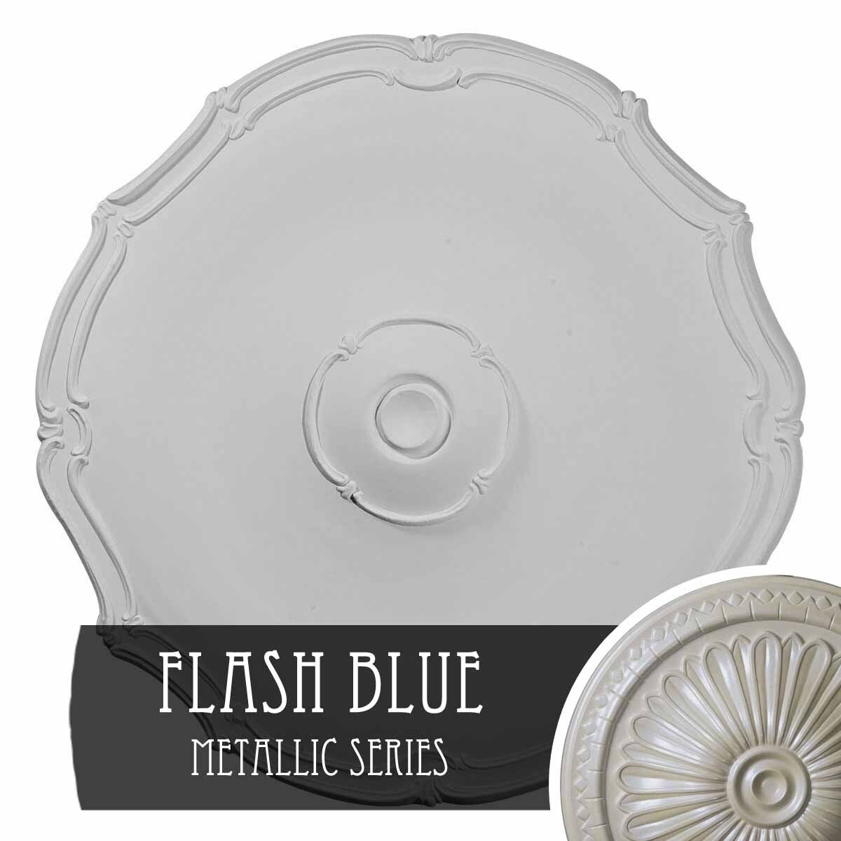18 7/8x22OD x 1 1/2x22P Hand-Painted Flash Blue Ceiling Medallion J648872