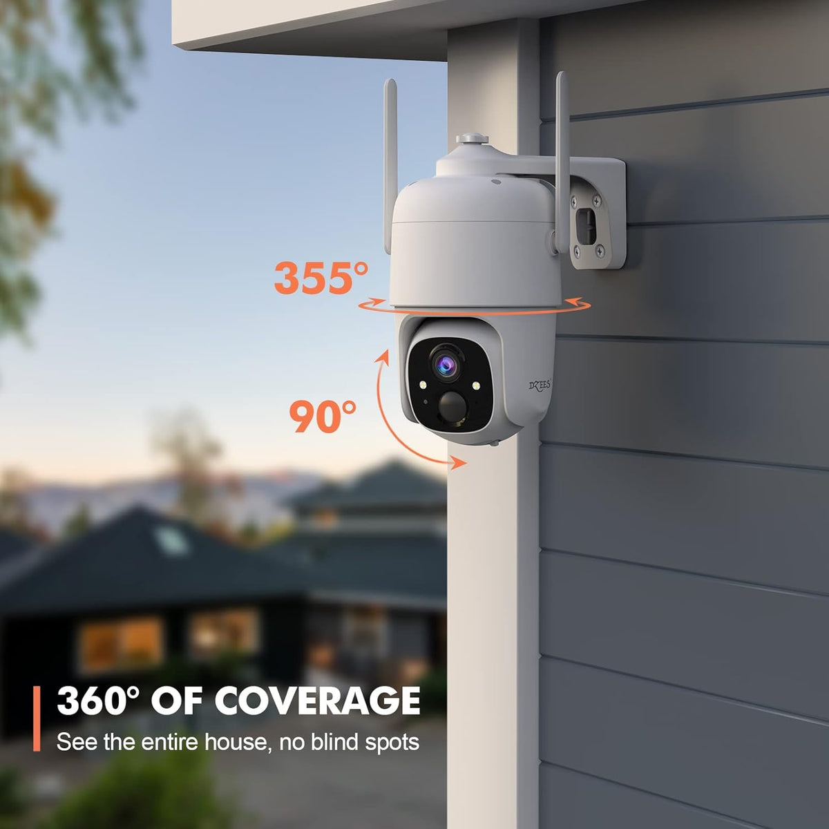 Wireless Outdoor Security Camera with Spotlight, 360° PTZ, Color Night Vision F798
