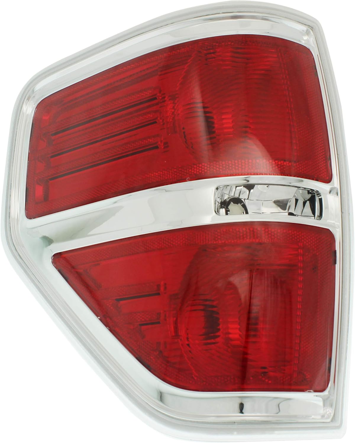 Tail Light Lens and Housing Compatible with 2009-2014 Ford F-150 Styleside Chrome trim Driver Side Pack of 2 W320696