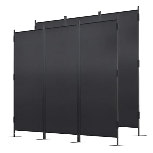 6Ft Black Folding Room Divider F895380