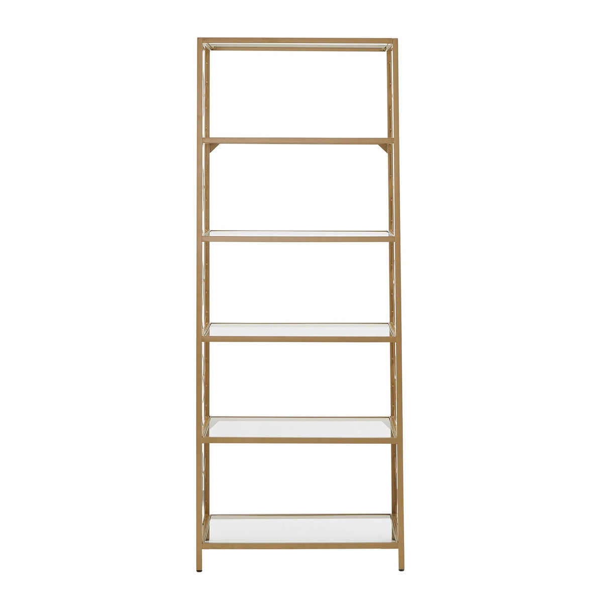 Gold Metal and Glass Bookcase D140