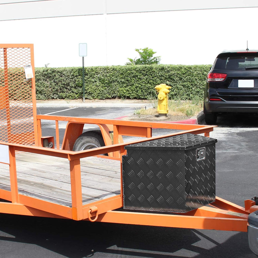Black Aluminum Underbody Tongue Tool Box Trailer Storage with Lock B58408
