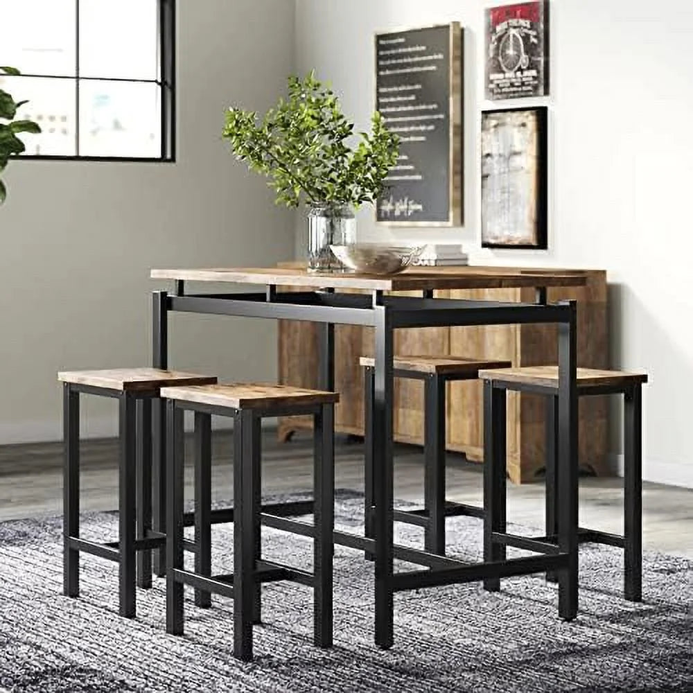 Black 5 Pieces Counter Height Table and Chairs Set E180561