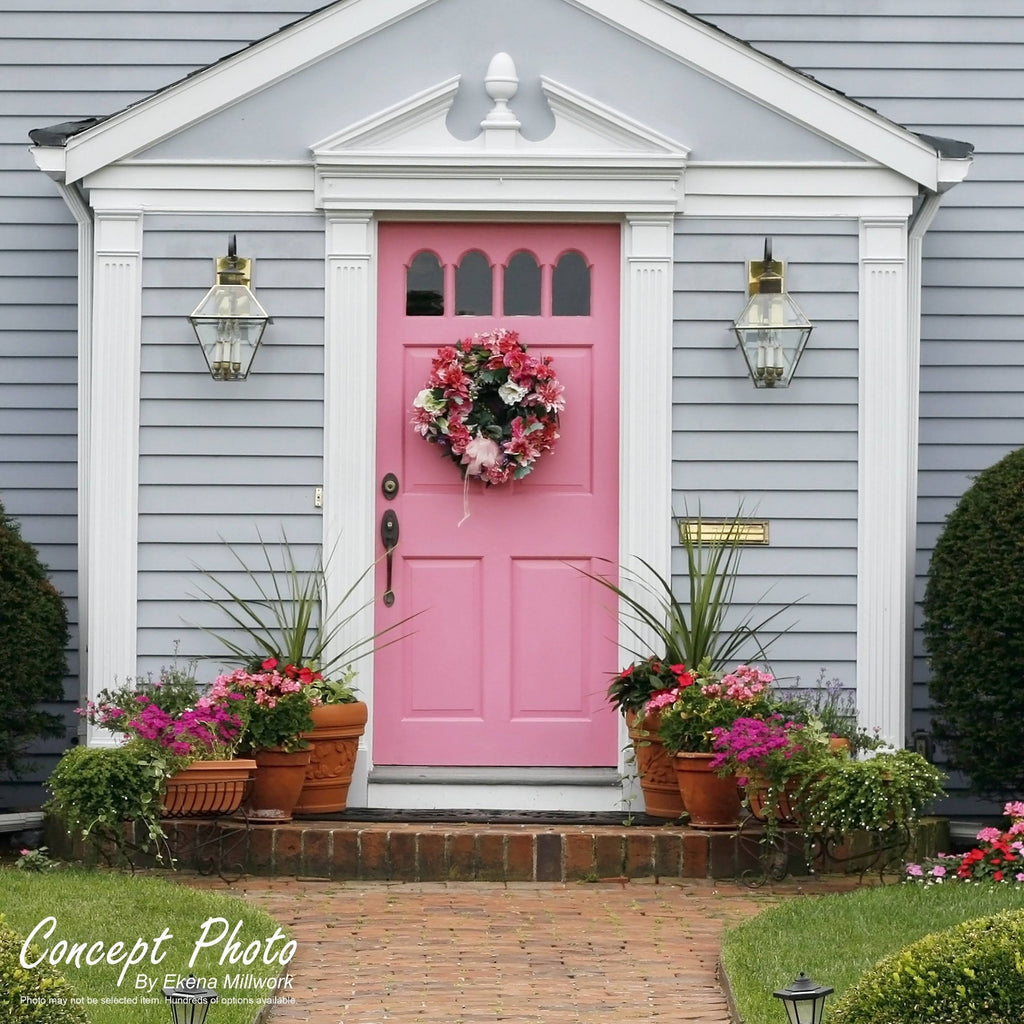7x22W x 102x22H x 2x22P Two Equal Flat Panel PVC Pilaster with Decorative Capital & Base (Pair) C675