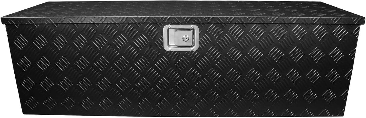 Black Aluminum Underbody Tongue Tool Box Trailer Storage with Lock B58408