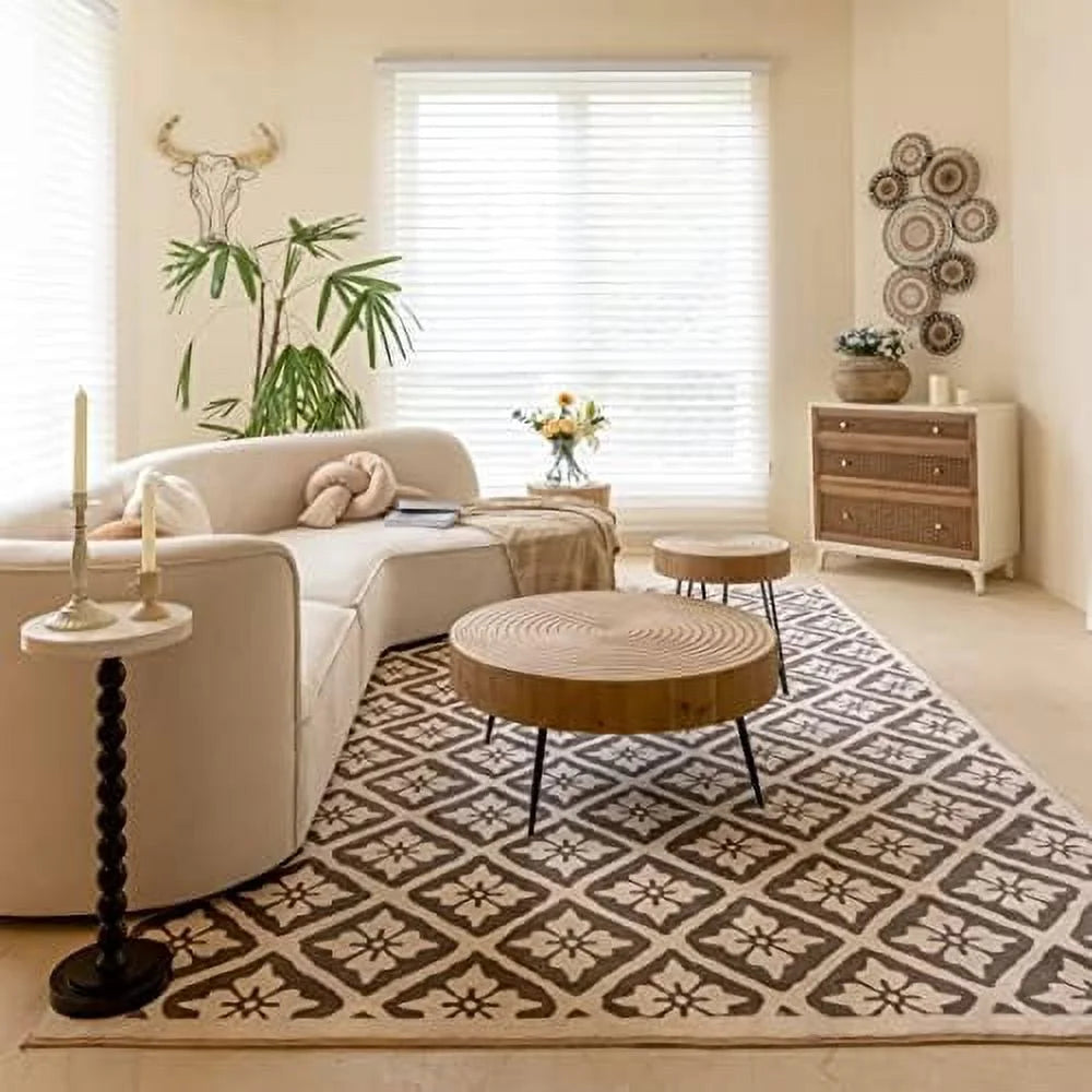 2-Piece Round Nesting Coffee Table Set Natural Finish K484131