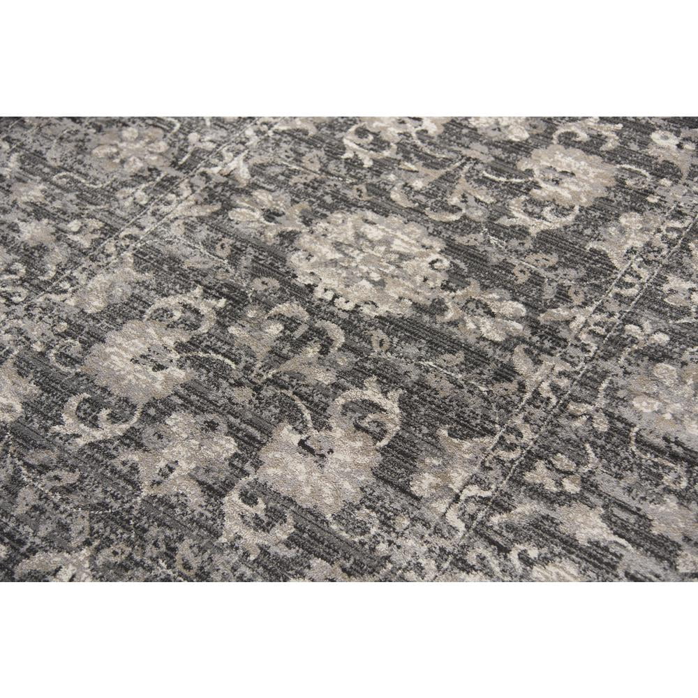 Floral Distress Gray Dk Gray Tan Ivory Black Rug A13307