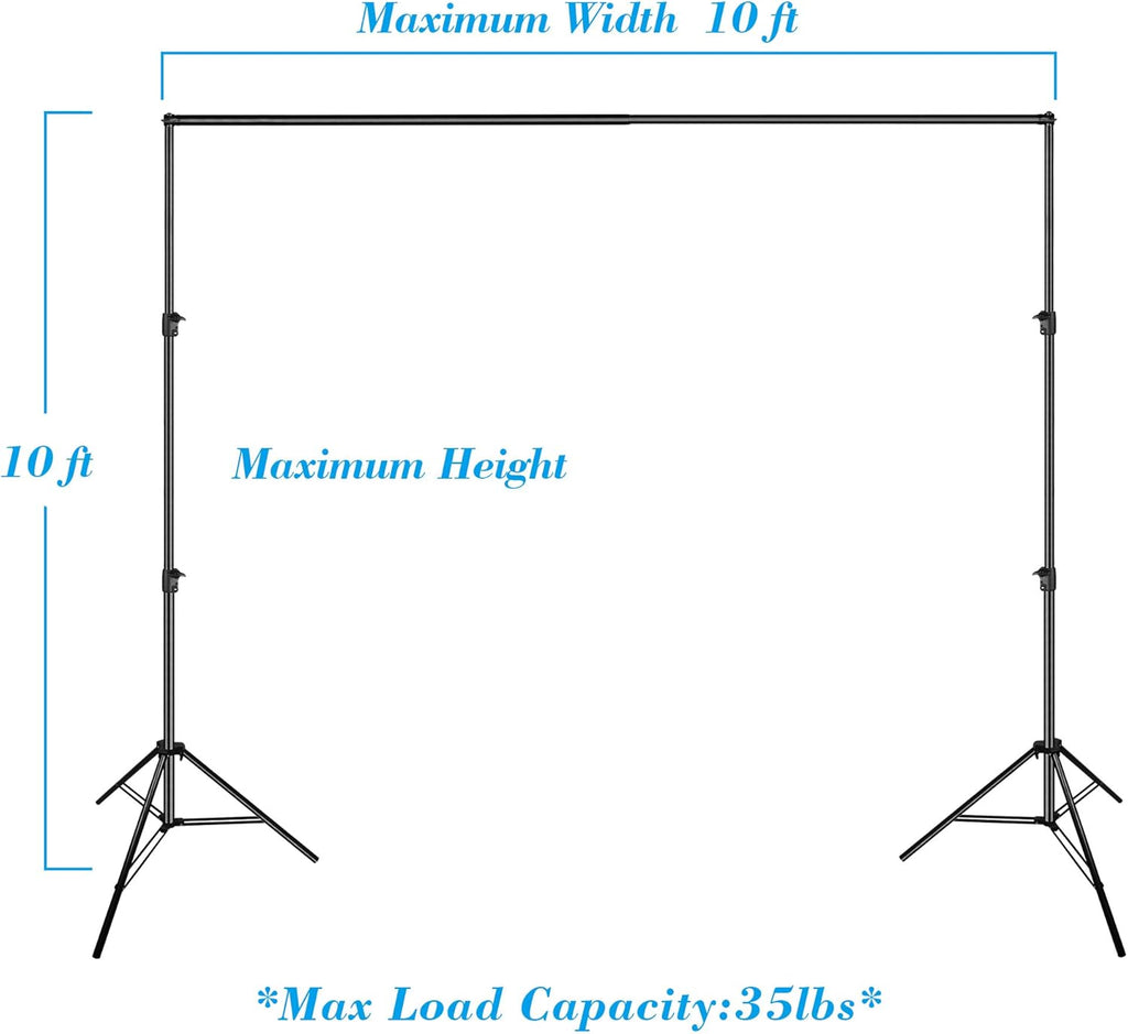 10 x 10 ft Heavy Duty Adjustable Backdrop Support System Kit with Carry Bag I22322