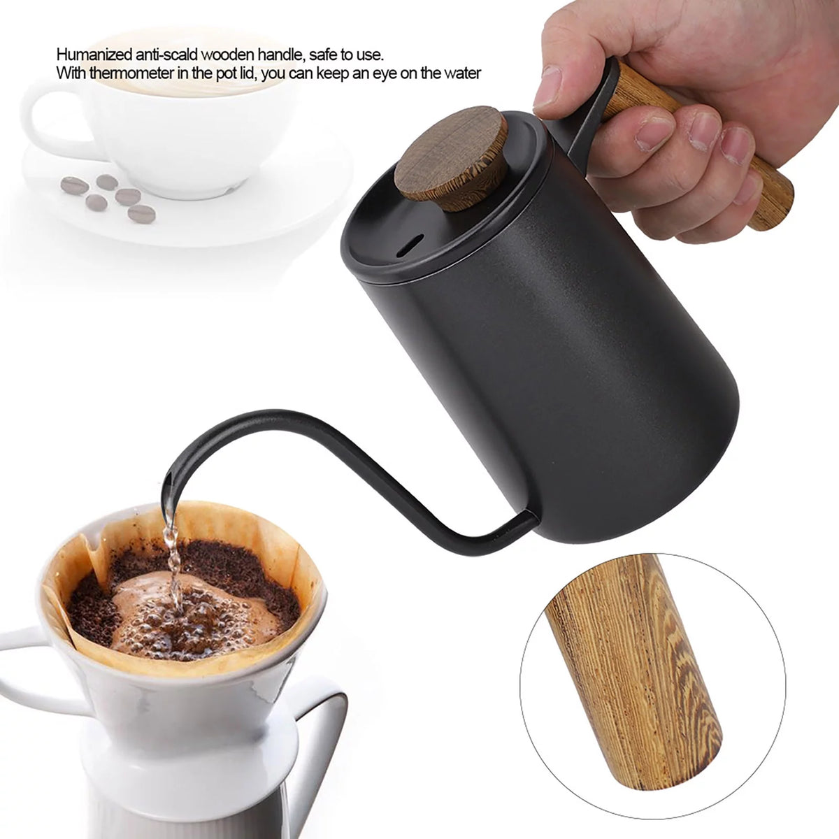 600ML Stainless Steel Gooseneck Drip Coffee Pot P756749