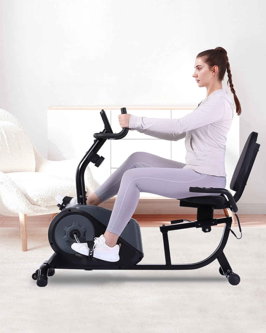 Recumbent Exercise Bike with 16 Levels Resistance 350 lb Weight Capacity K158