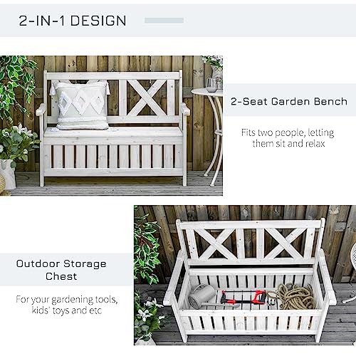 Wooden Storage Bench with Storage Box K31845