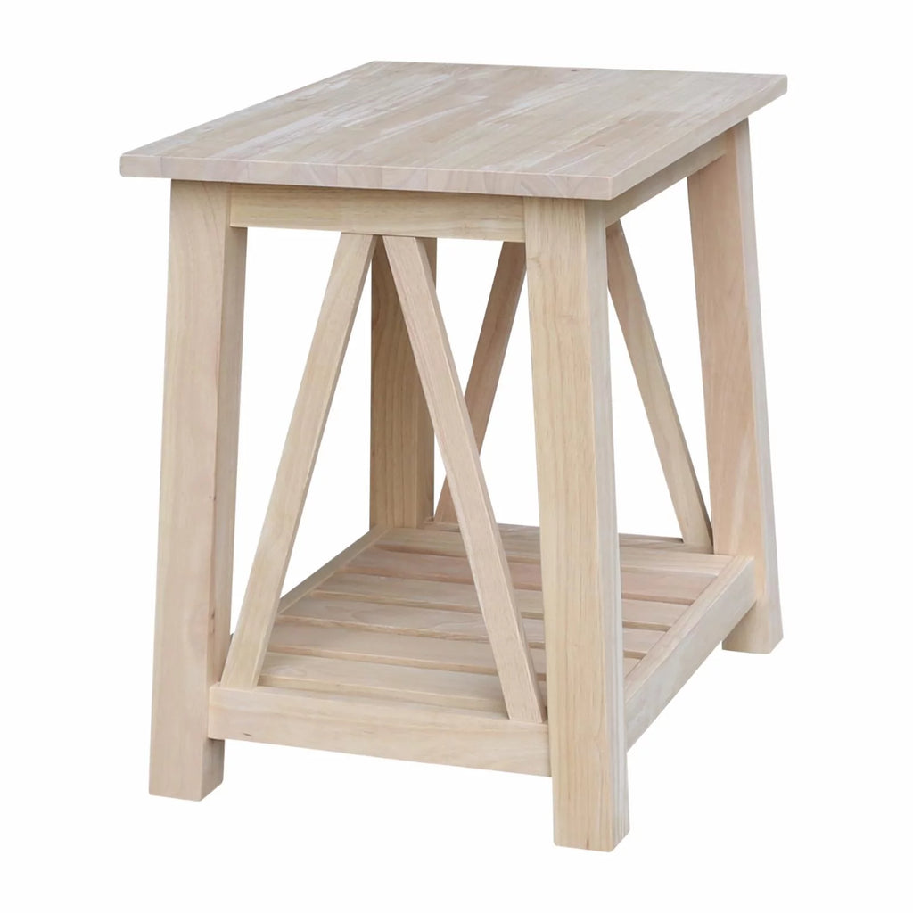 Solid Wood End Table with Shelf G60782