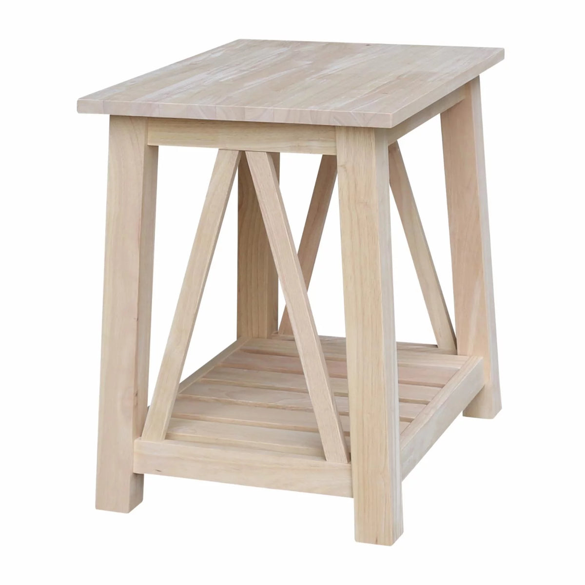 Solid Wood End Table with Shelf G60782