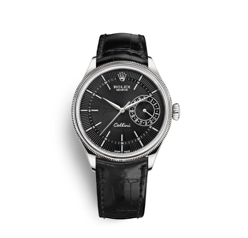 Silver Multicolor Dial Black Leather Strap E66684