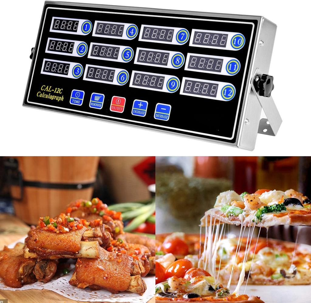 12 Channels Stainless Steel Kitchen Timer, Pack of 2 M389