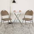 Beige Vinyl Metal Folding Chair R891