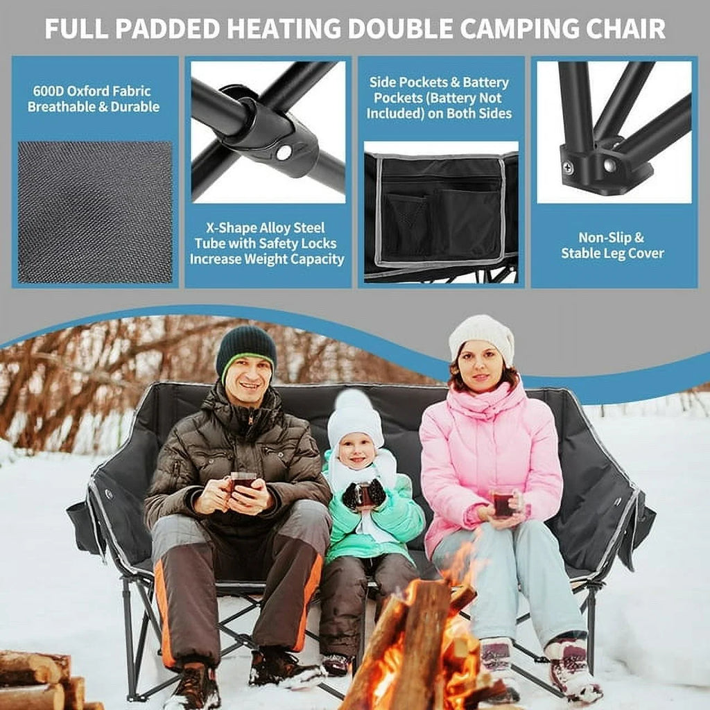 Heated Double Folding Camping Chair D50009