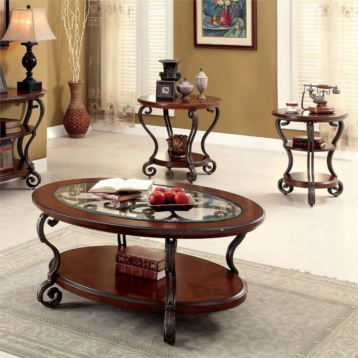 Solid Wood 2-Piece Coffee Table Set Z591