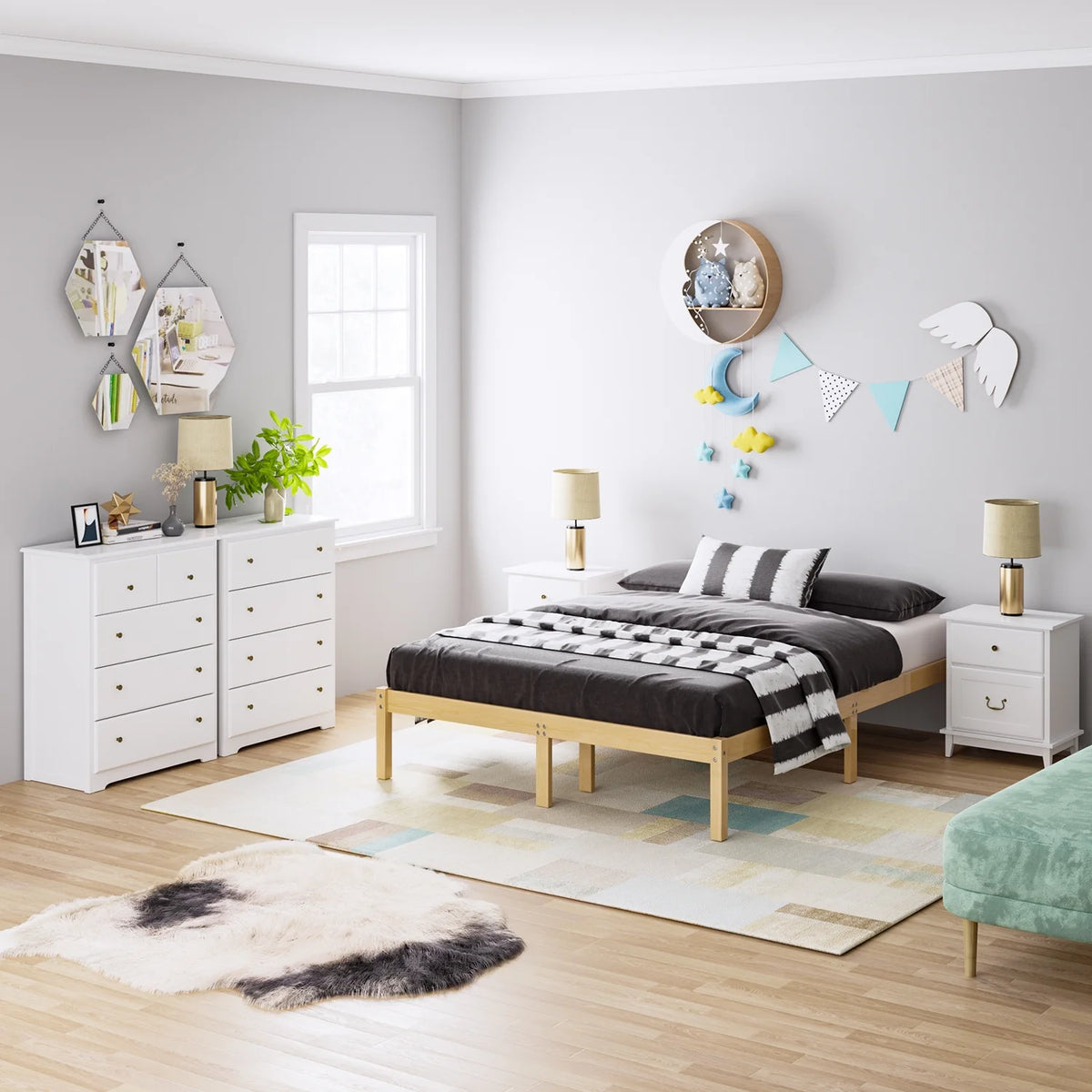 White 5 Drawer Dresser F90184