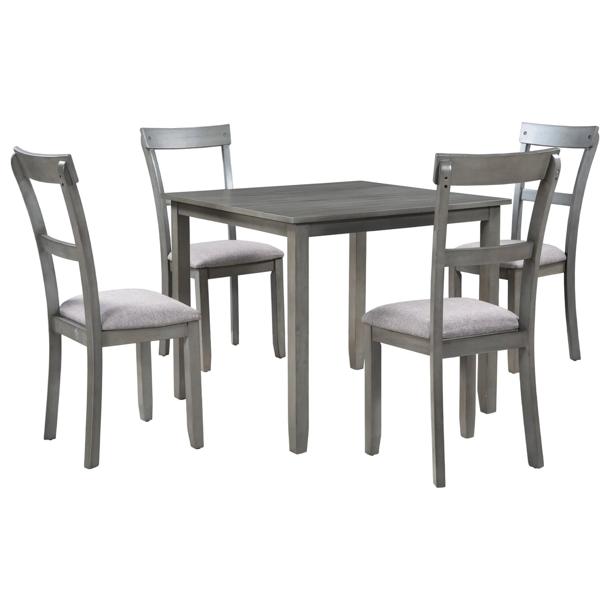 5 Piece Wooden Dining Table Set with 4 Upholstered Chairs Y526159