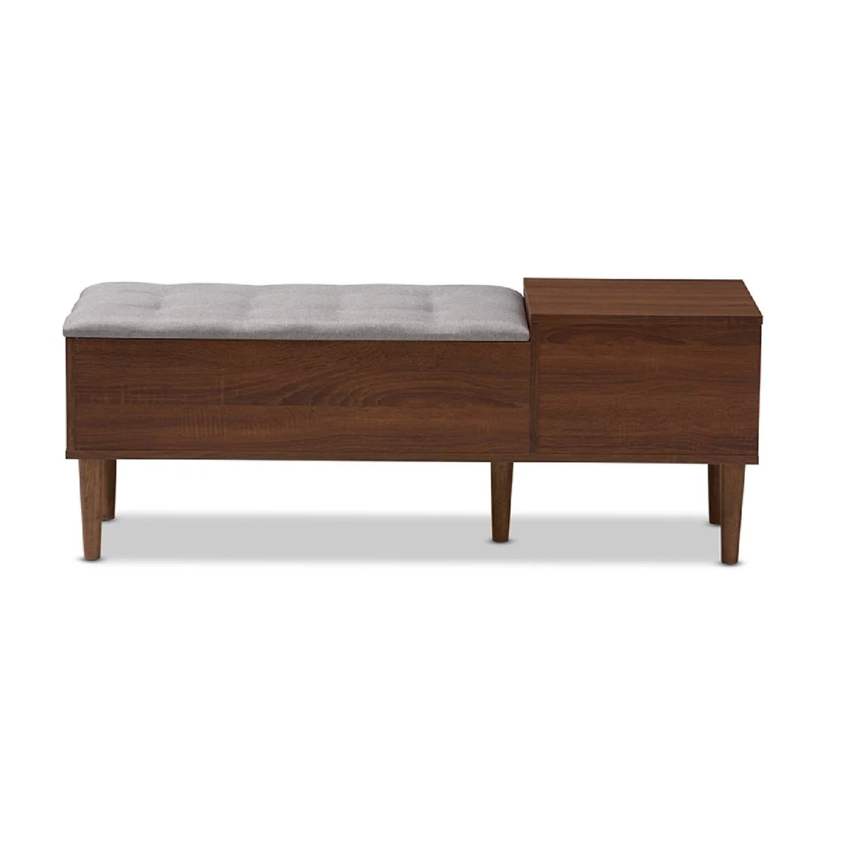 Oak and Dark Brown Wood 1-drawer Storage Bench A32405