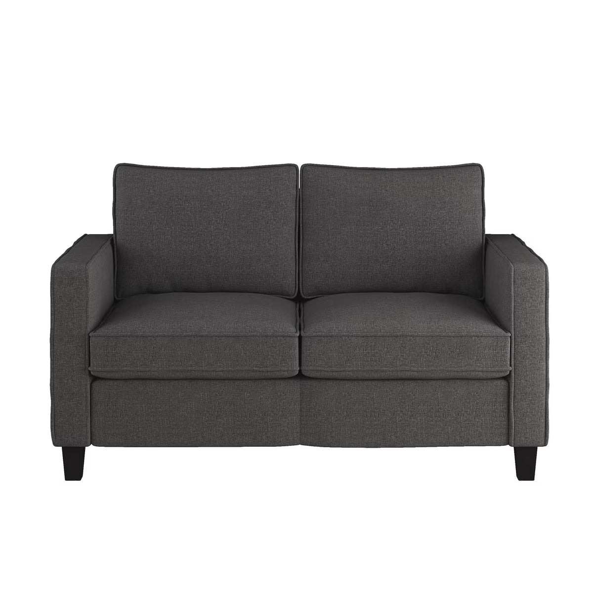 Gray Linen-Like Fabric Upholstered 2 Seater Loveseat Sofa L78331
