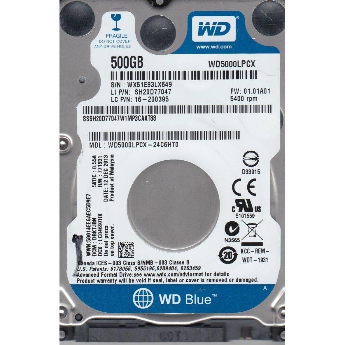 500GB 2.5 Inch SATA Hard Disk Drive H6796