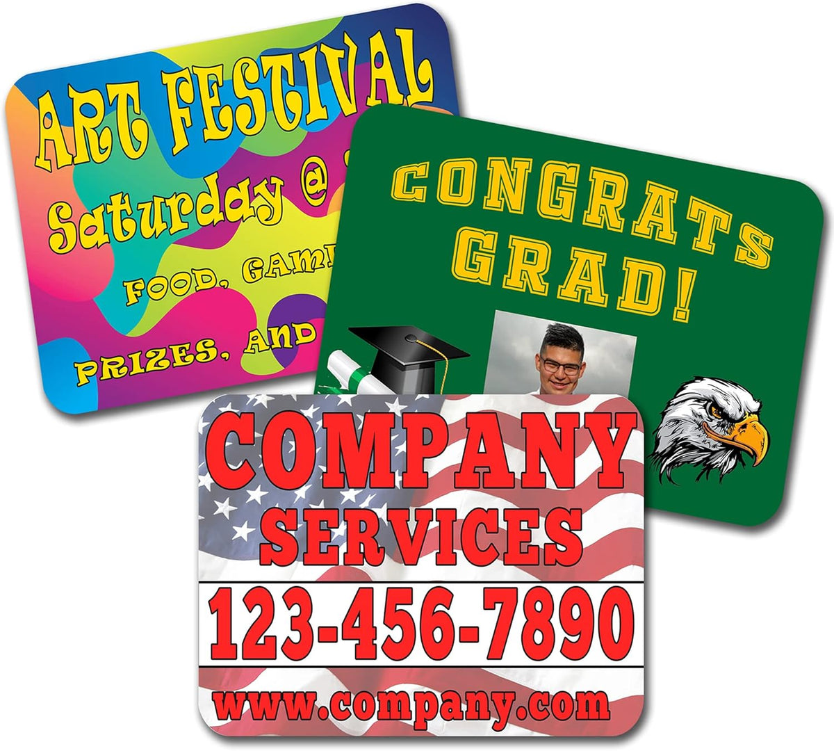 Pack of Two Custom Car Magnets with Rounded Corners, Full Color Digital Print, 24x18 N197