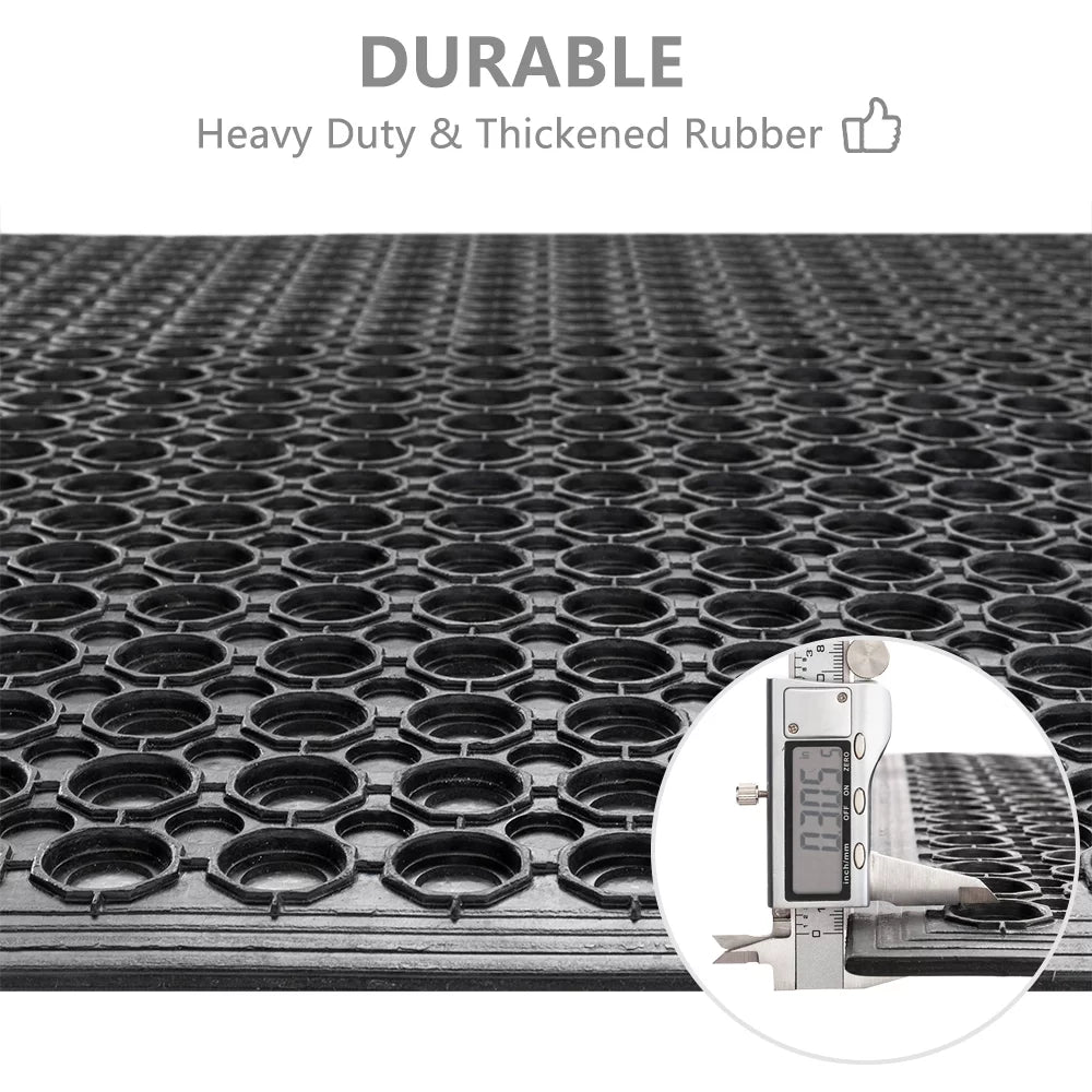 Black 36" x 24" Rubber Floor Mat S651683