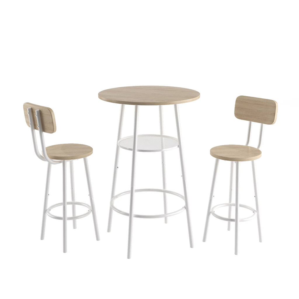 3-Piece Counter Height Bar Table Set with 3 Bar Stools E6045