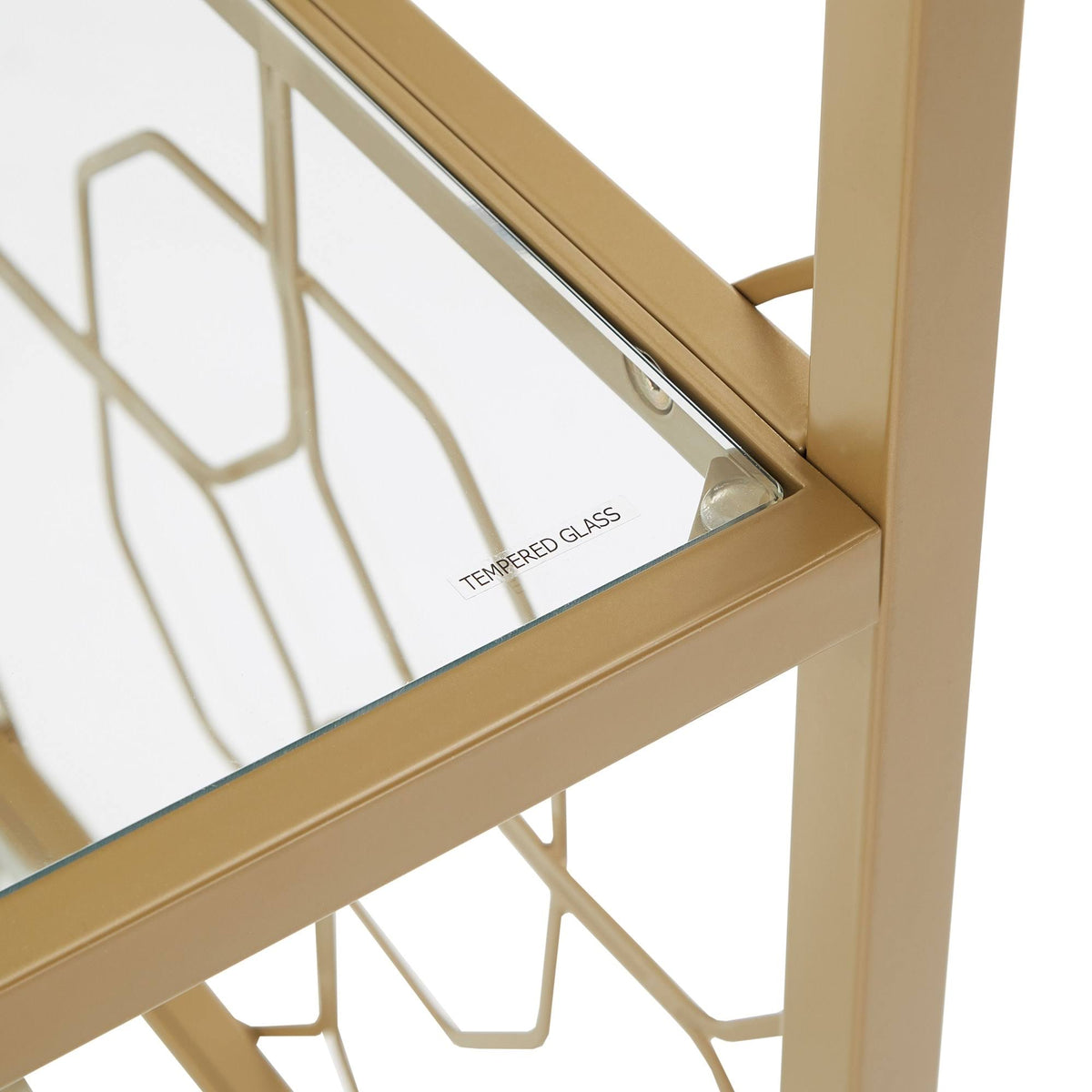 Gold Metal and Glass Bookcase D140