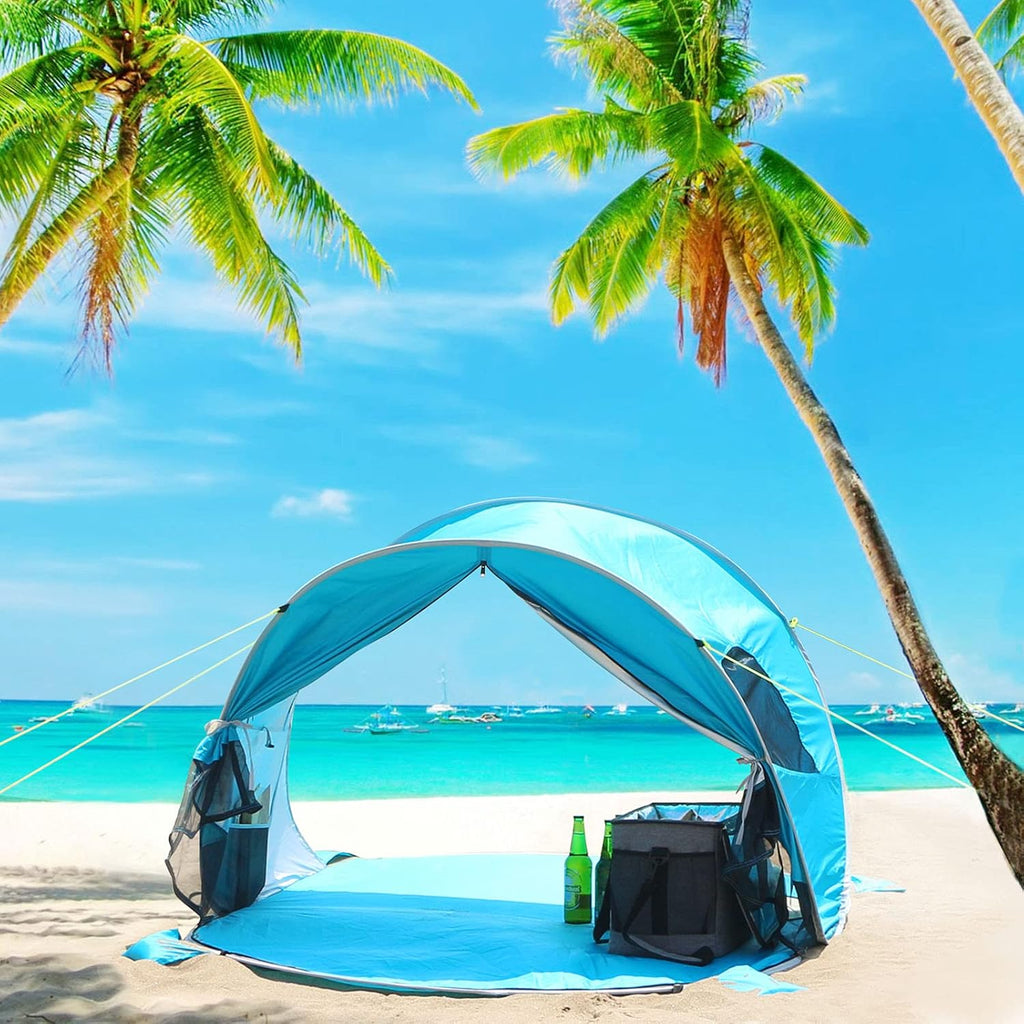 UPF 50+ Pop Up 3-4 Person Beach Tent Sun Shelter K436073