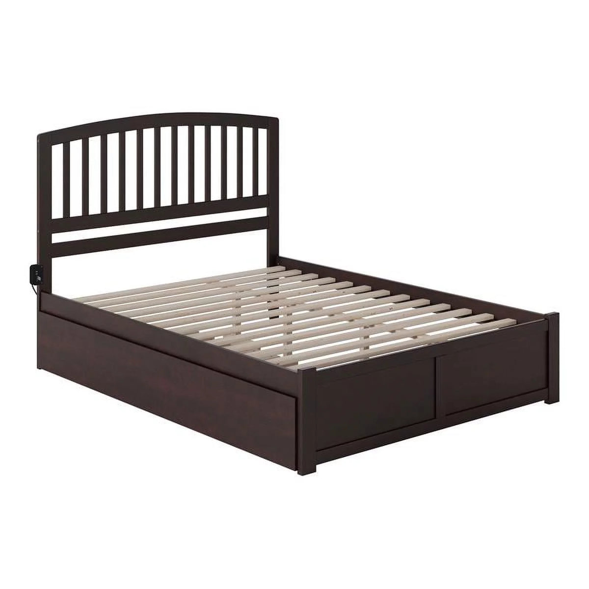 Wood Queen Bed with Trundle in Espresso P3245