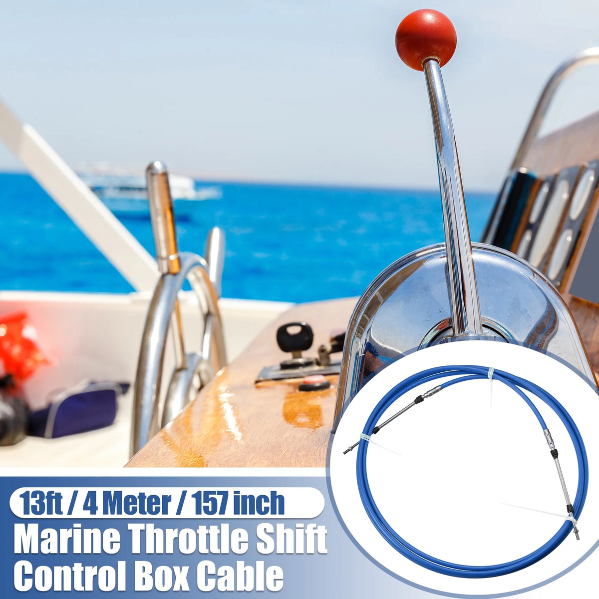 13ft 157 Inch Marine Throttle Shift Remote Control Box Cable for Yamaha Outboard Engine Boat O177416
