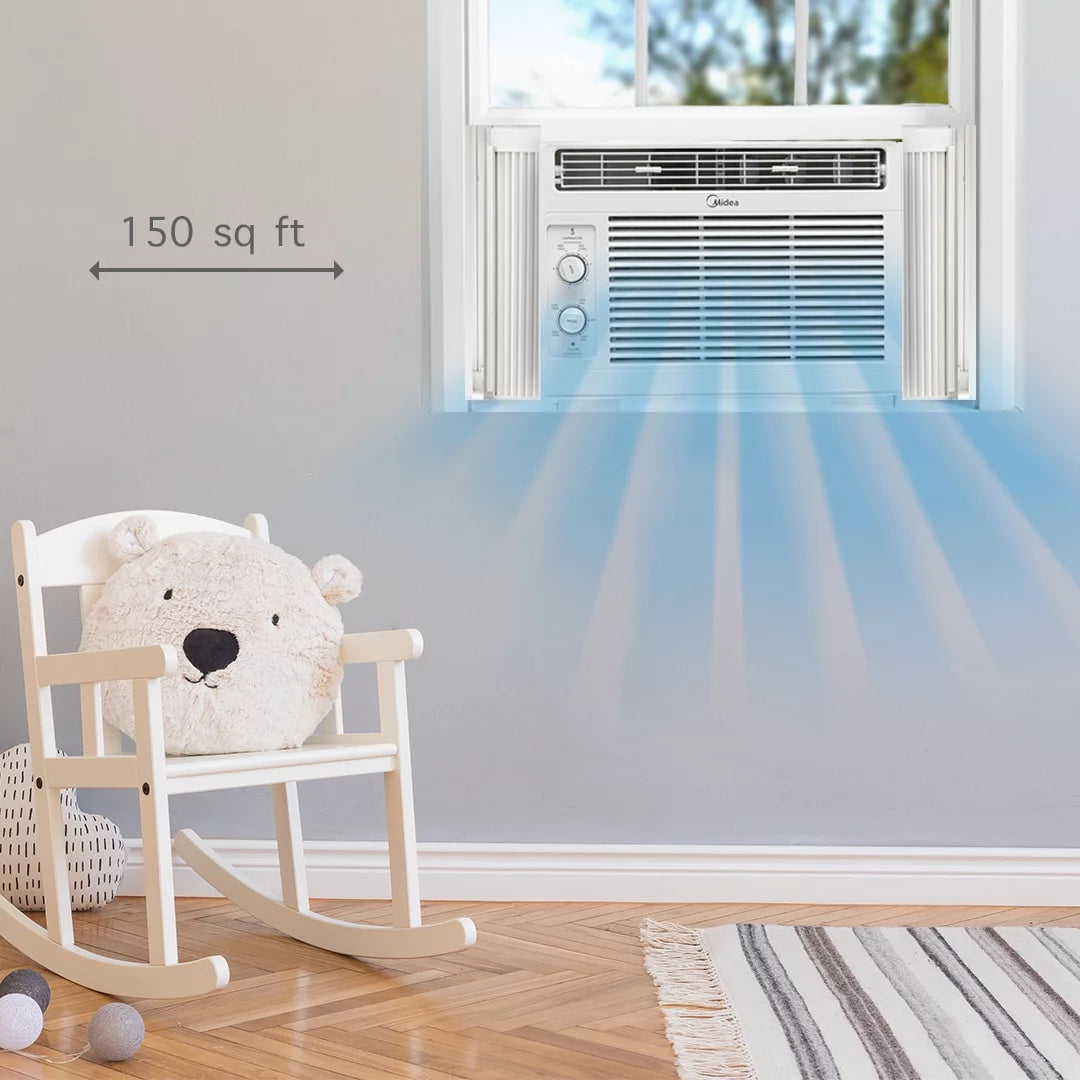 5,000 BTU 150 Sq ft Mechanical Window Air Conditioner, White O20401