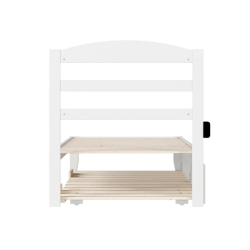 Grey Twin Bed with Twin Trundle A83212