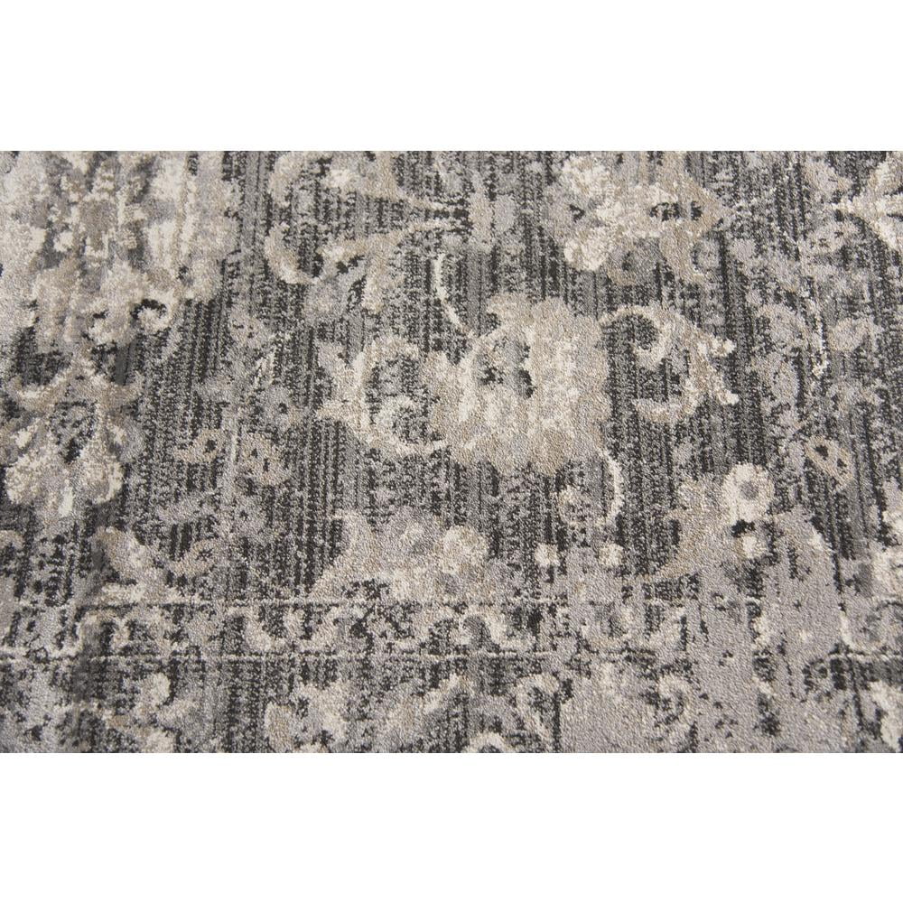 Floral Distress Gray Dk Gray Tan Ivory Black Rug A13307