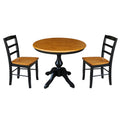 3 Piece 36" Round Dining Set in Cherry P6244