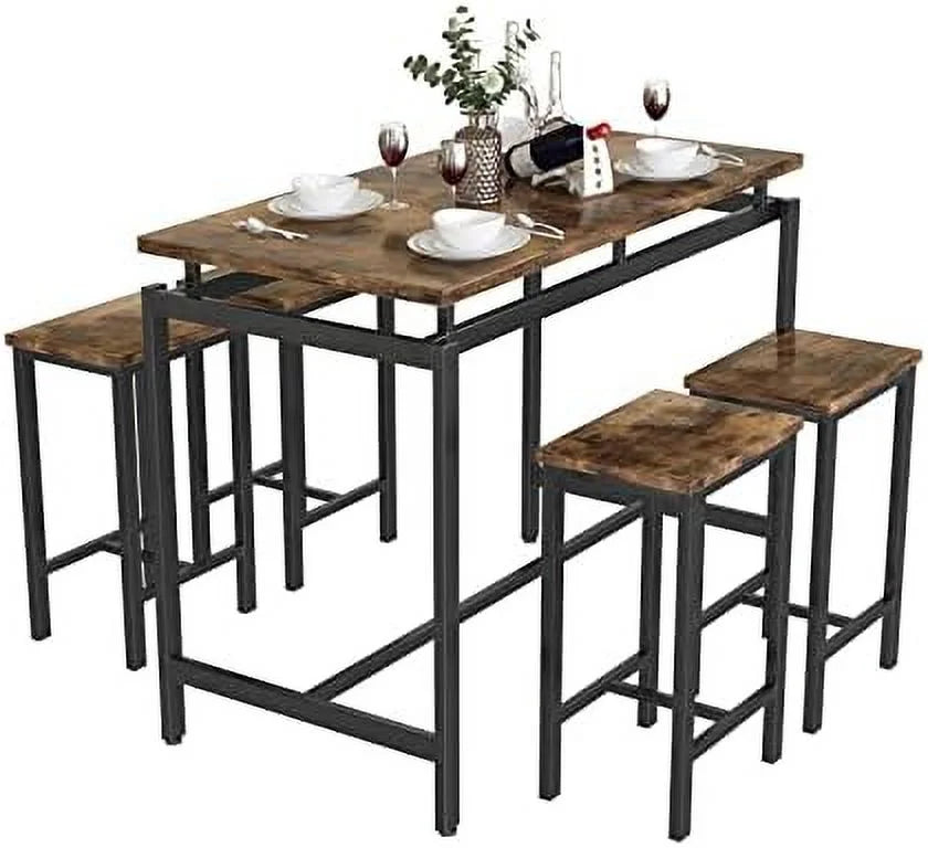 Black 5 Pieces Counter Height Table and Chairs Set E180561
