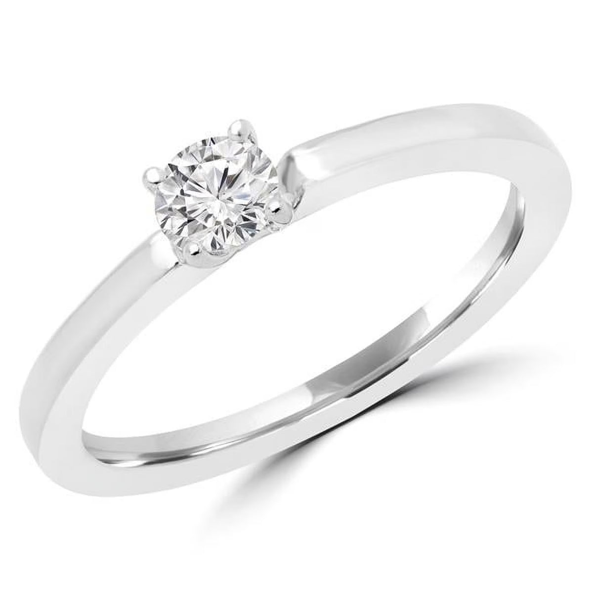 0.25 CT Round Diamond Solitaire Engagement Ring in 14K White Gold J96534