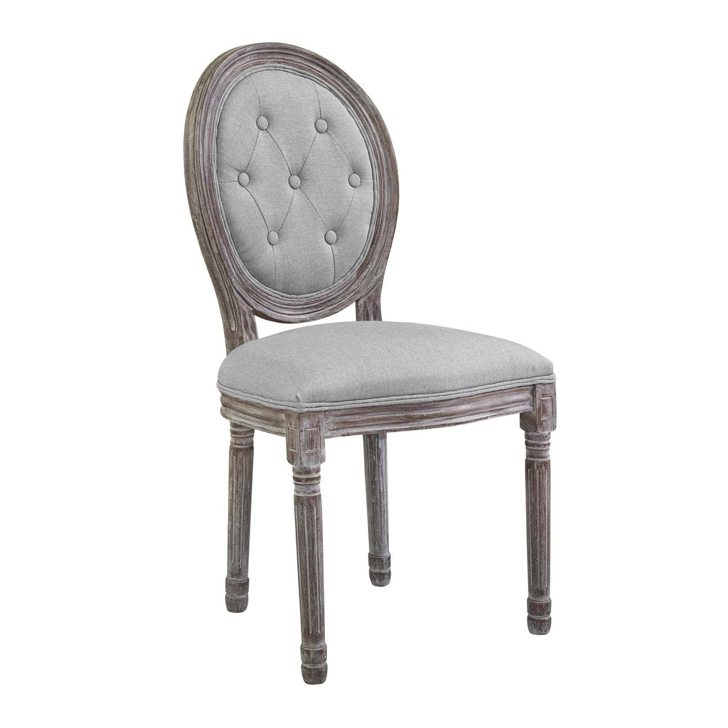 Light Grey Fabric Wood Dining Chair Set of Four Q4559
