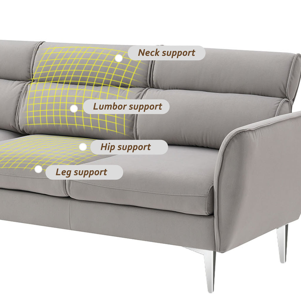 Gray Flannel L-Shaped Convertible Sectional Sofa G7204