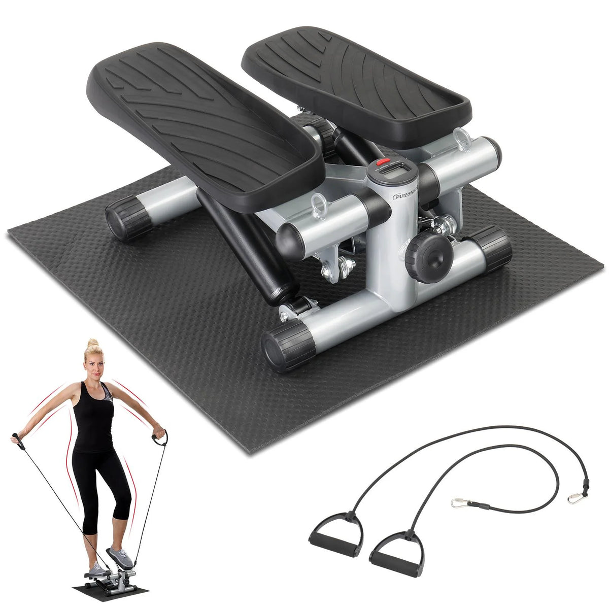 Mini Air Aerobic Stepper with LCD Display & Resistance Bands Q499999
