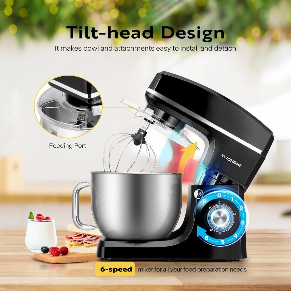 7.5 Quart 660W 6-Speed Tilt-Head Stand Mixer Black J315916