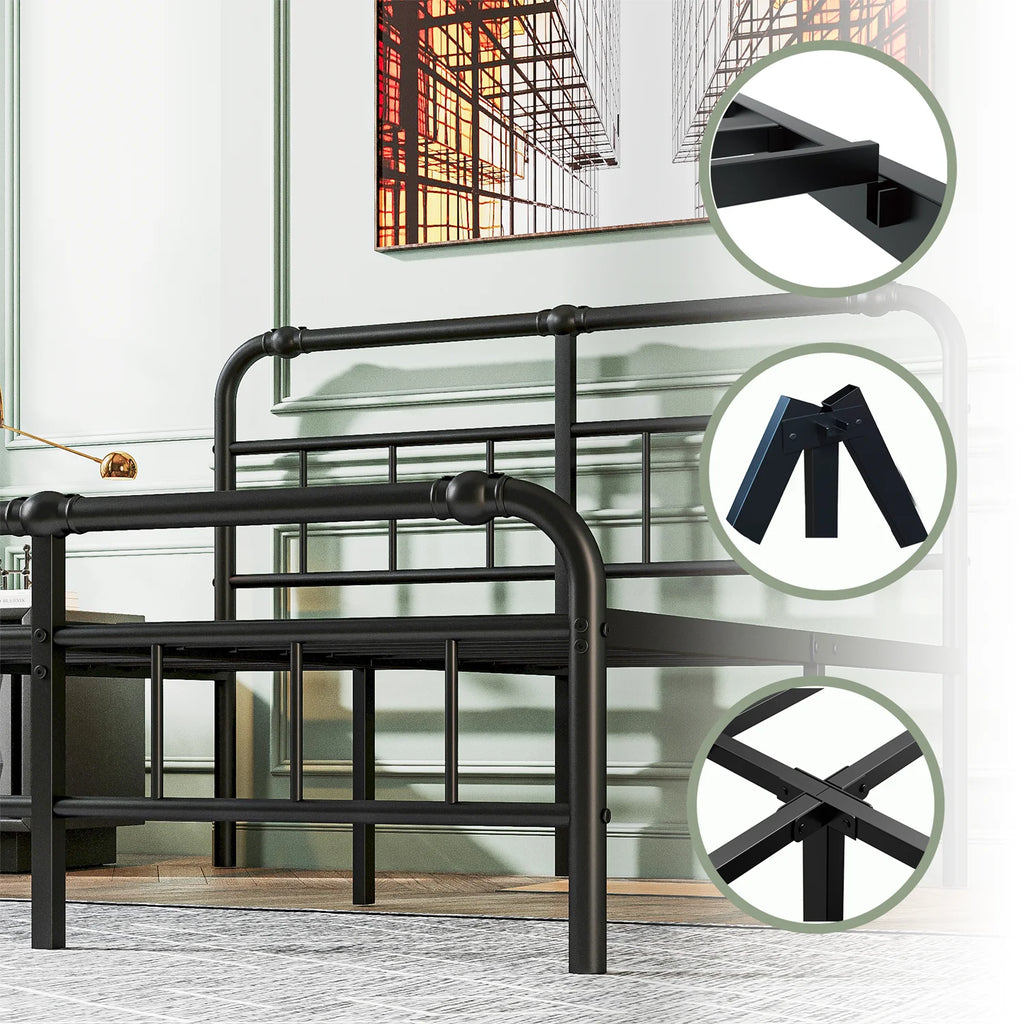 King Bed Frame with Headboard and Footboard U697