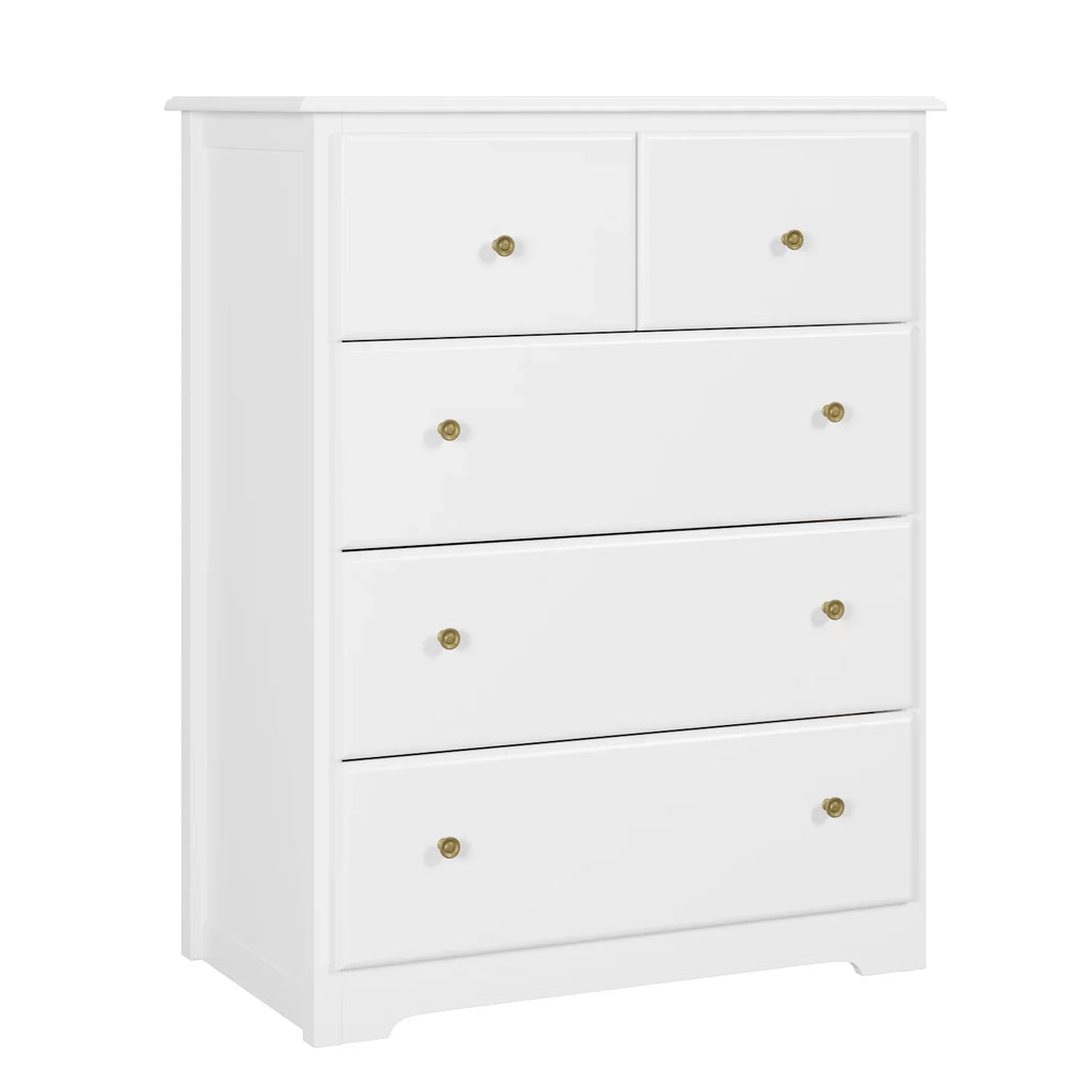 White 5 Drawer Dresser F90184